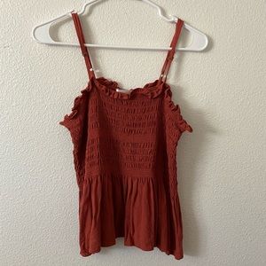No Boundaries brick red tube top